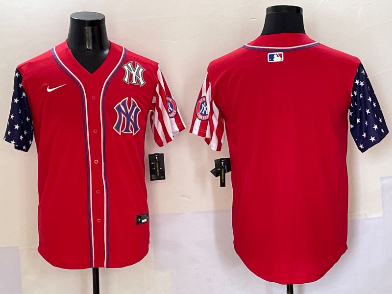 Men New York Yankees Blank Red a generation of national flags Jointly Name 2025 Nike MLB Jersey style 6->new york yankees->MLB Jersey